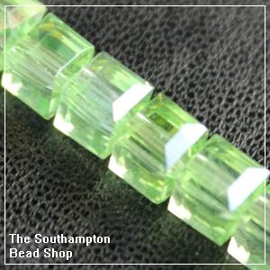 Chinese 6mm Cube Crystals - Peridot AB